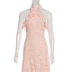 Blush Pink Lace Halter Dress